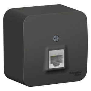 Розетка компьютерная 1-м ОП Blanca RJ45 кат.5E с изолир. пластиной антрацит SE BLNIA045006 оптом купить цена