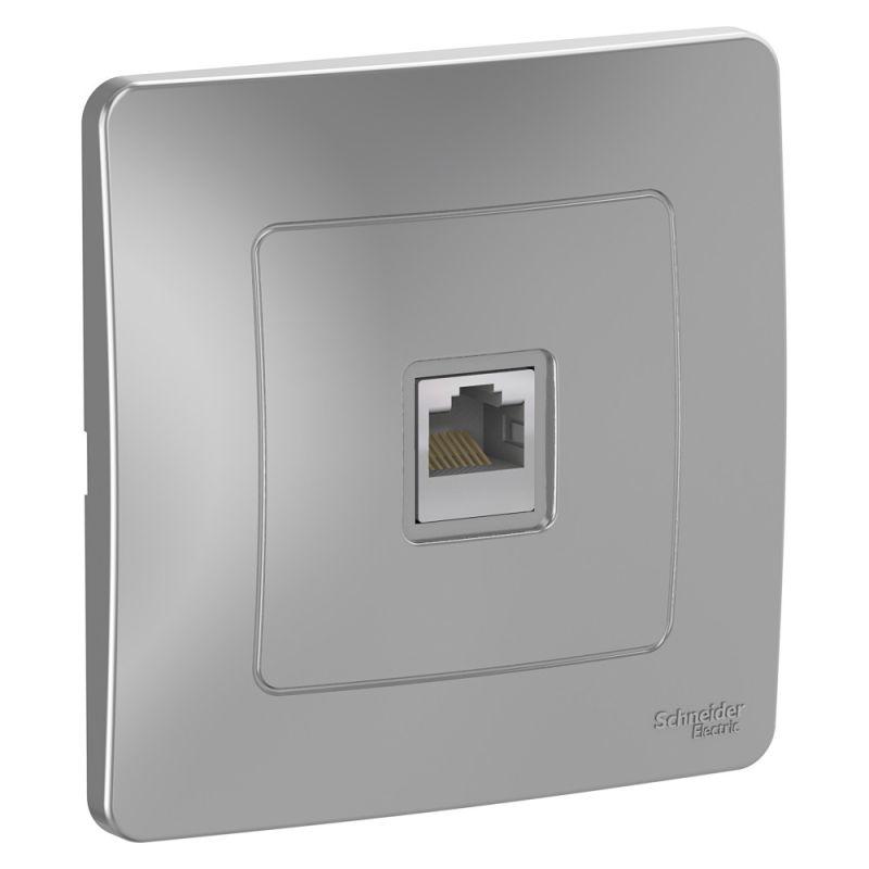 Розетка компьютерная 1-м СП Blanca RJ45 кат.5E алюм. SE BLNIS045003 купить оптом выгодно Розетка компьютерная 1-м СП Blanca RJ45 кат.5E алюм. SE BLNIS045003 оптом купить цена