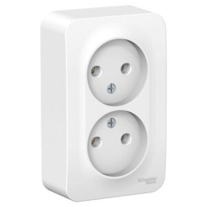 Розетка 2-м ОП Blanca 16А IP20 250В без заземл. без защ. шторок с изолир. пластиной бел. SE BLNRA000211 оптом купить цена