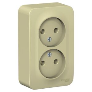 Розетка 2-м ОП Blanca 16А IP20 250В без заземл. без защ. шторок с изолир. пластиной беж. SE BLNRA000217 оптом купить цена