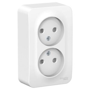 Розетка 2-м ОП Blanca 16А IP20 250В без заземл. защ. шторки с изолир. пластиной бел. SE BLNRA001211 оптом купить цена