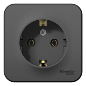 Розетка 1-м ОП Blanca 16А IP20 250В с заземл. без защ. шторок с изолир. пластиной антрацит SE BLNRA010116 оптом купить цена