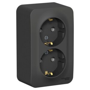 Розетка 2-м ОП Blanca 16А IP20 250В с заземл. без защ. шторок антрацит SE BLNRA010206 оптом купить цена