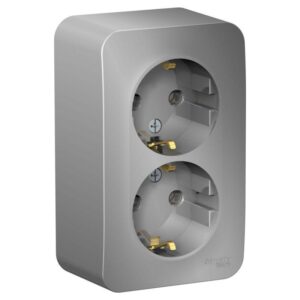 Розетка 2-м ОП Blanca 16А IP20 250В с заземл. без защ. шторок с изолир. пластиной алюм. SE BLNRA010213 оптом купить цена