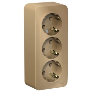 Розетка 3-м ОП Blanca 16А IP20 250В с заземл. без защ. шторок с изолир. пластиной титан SE BLNRA010314 оптом купить цена