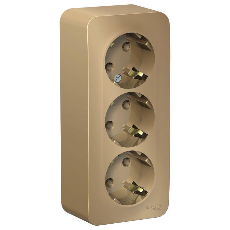 Розетка 3-м ОП Blanca 16А IP20 250В с заземл. без защ. шторок с изолир. пластиной титан SE BLNRA010314 купить оптом выгодно Розетка 3-м ОП Blanca 16А IP20 250В с заземл. без защ. шторок с изолир. пластиной титан SE BLNRA010314 оптом купить цена