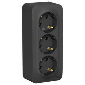 Розетка 3-м ОП Blanca 16А IP20 250В с заземл. без защ. шторок с изолир. пластиной антрацит SE BLNRA010316 оптом купить цена