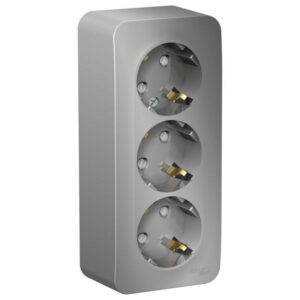 Розетка 3-м ОП Blanca 16А IP20 250В с заземл. защ. шторки с изолир. пластиной алюм. SE BLNRA011313 оптом купить цена