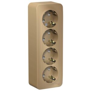 Розетка 4-м ОП Blanca 16А IP20 250В с заземл. защ. шторки с изолир. пластиной титан SE BLNRA011414 оптом купить цена