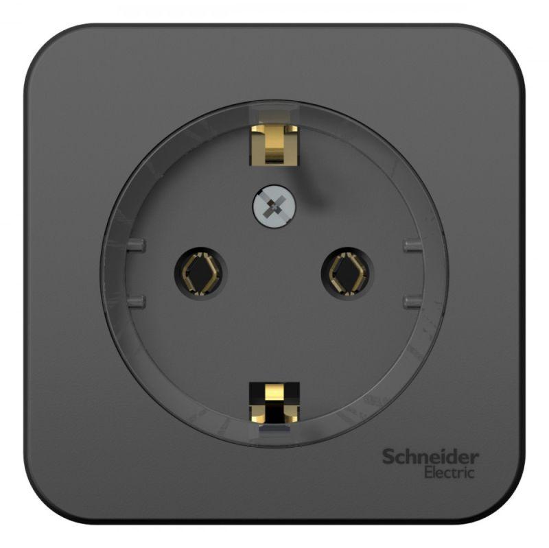 Розетка 1-м ОП Blanca 16А IP20 250В с заземл. без защ. шторок с изолир. пластиной (компакт) антрацит SE BLNRA110116 купить оптом выгодно Розетка 1-м ОП Blanca 16А IP20 250В с заземл. без защ. шторок с изолир. пластиной (компакт) антрацит SE BLNRA110116 оптом купить цена