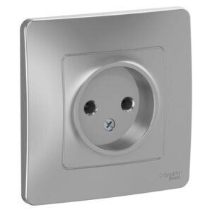 Розетка 1-м СП Blanca 16А IP20 250В без заземл. без защ. шторок алюм. SE BLNRS000013 оптом купить цена