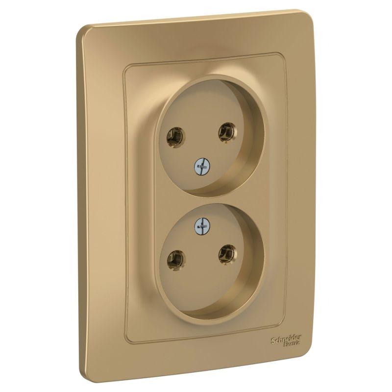 Розетка 2-м СП Blanca 16А IP20 250В без заземл. без защ. шторок титан SE BLNRS000024 купить оптом выгодно Розетка 2-м СП Blanca 16А IP20 250В без заземл. без защ. шторок титан SE BLNRS000024 оптом купить цена