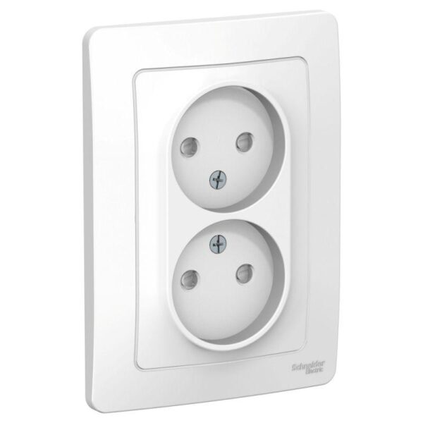 Розетка 2-м СП Blanca 16А IP20 250В без заземл. защ. шторки бел. SE BLNRS000121 оптом купить цена