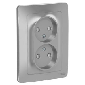 Розетка 2-м СП Blanca 16А IP20 250В без заземл. защ. шторки алюм. SE BLNRS000123 оптом купить цена