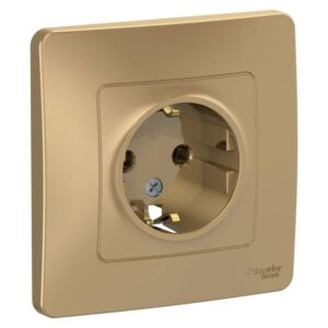 Розетка 1-м СП Blanca 16А IP20 250В с заземл. без защ. шторок титан SE BLNRS001014 оптом купить цена