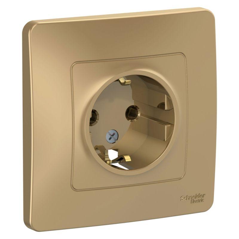 Розетка 1-м СП Blanca 16А IP20 250В с заземл. без защ. шторок титан SE BLNRS001014 купить оптом выгодно Розетка 1-м СП Blanca 16А IP20 250В с заземл. без защ. шторок титан SE BLNRS001014 оптом купить цена