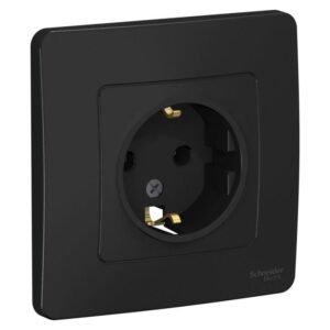 Розетка 1-м СП Blanca 16А IP20 250В с заземл. без защ. шторок антрацит SE BLNRS001016 оптом купить цена