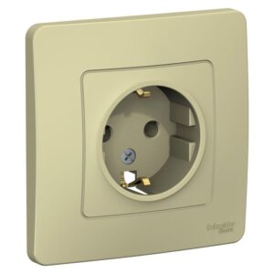 Розетка 1-м СП Blanca 16А IP20 250В с заземл. без защ. шторок беж. SE BLNRS001017 оптом купить цена