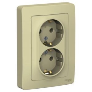 Розетка 2-м СП Blanca 16А IP20 250В с заземл. без защ. шторок беж. SE BLNRS001027 оптом купить цена