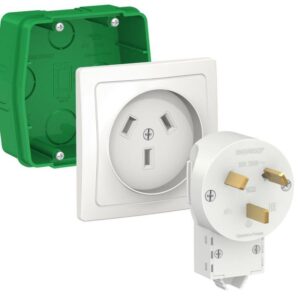 Комплект силовой СП Blanca 32А 250В (монтажная коробка + розетка + вилка) бел. SE BLNSK013231 оптом купить цена