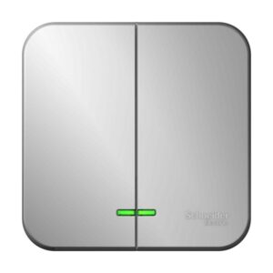 Выключатель 2-кл. ОП Blanca 10А IP20 (сх. 5) 250В с подсветкой с изолир. пластиной алюм. SE BLNVA105113 оптом купить цена