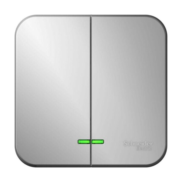 Выключатель 2-кл. ОП Blanca 10А IP20 (сх. 5) 250В с подсветкой с изолир. пластиной алюм. SE BLNVA105113 оптом купить цена