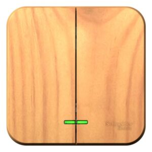 Выключатель 2-кл. ОП Blanca 10А IP20 (сх. 5) 250В с подсветкой с изолир. пластиной ясень SE BLNVA105115 оптом купить цена