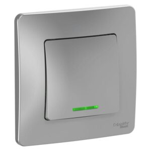 Выключатель 1-кл. СП Blanca 10А IP20 (сх. 1) 250В с подсветкой алюм. SE BLNVS010113 оптом купить цена