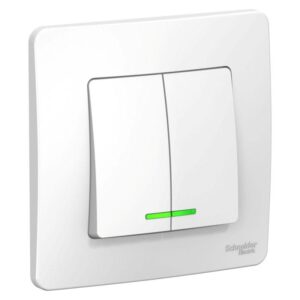 Выключатель 2-кл. СП Blanca 10А IP20 (сх. 5) 250В с подсветкой бел. SE BLNVS010511 оптом купить цена