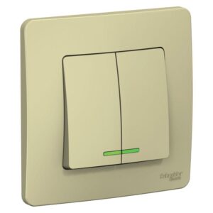 Выключатель 2-кл. СП Blanca 10А IP20 (сх. 5) 250В с подсветкой беж. SE BLNVS010517 оптом купить цена