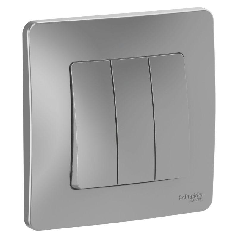 Выключатель 3-кл. СП Blanca 10А IP20 (сх. 1+1+1) 250В алюм. SE BLNVS100503 купить оптом выгодно Выключатель 3-кл. СП Blanca 10А IP20 (сх. 1+1+1) 250В алюм. SE BLNVS100503 оптом купить цена