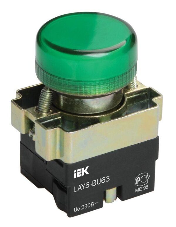 Индикатор светосигнальный LAY5-BU63 d22мм 230В зел. IEK BLS50-BU-K06 оптом купить цена