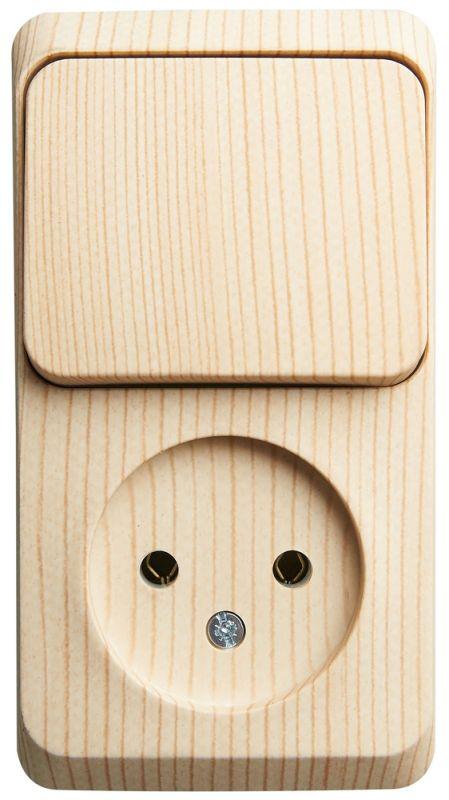 Блок ОП Этюд (1-м розетка без заземл. + 1-кл. выкл.) сосна SE BPA16-204D купить оптом выгодно Блок ОП Этюд (1-м розетка без заземл. + 1-кл. выкл.) сосна SE BPA16-204D оптом купить цена