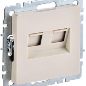 Розетка компьютерная двойная СП RJ45 кат.5E BRITE РК10-2-БрКр беж. IEK BR-K20-1-K10 оптом купить цена