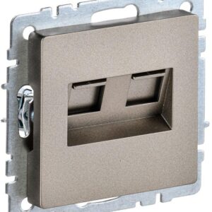 Розетка компьютерная двойная СП RJ45 кат.5E BRITE РК10-2-БрШ шампань IEK BR-K20-1-K37 оптом купить цена