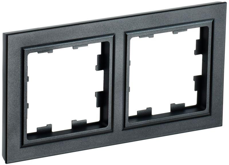 Рамка 2-м BRITE РУ-2-БрЧ черн. IEK BR-M22-K02 купить оптом выгодно Рамка 2-м BRITE РУ-2-БрЧ черн. IEK BR-M22-K02 оптом купить цена