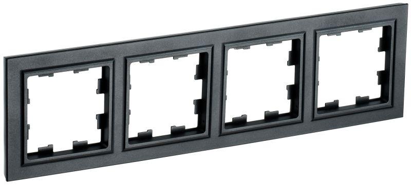 Рамка 4-м BRITE РУ-4-БрЧ черн. IEK BR-M42-K02 купить оптом выгодно Рамка 4-м BRITE РУ-4-БрЧ черн. IEK BR-M42-K02 оптом купить цена