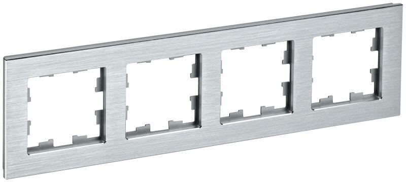 Рамка 4-м BRITE РУ-4-1-БрА металл алюм. IEK BR-M42-M-K47 купить оптом выгодно Рамка 4-м BRITE РУ-4-1-БрА металл алюм. IEK BR-M42-M-K47 оптом купить цена