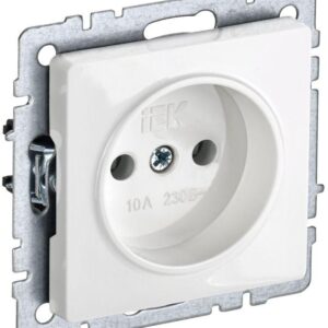 Розетка BRITE РС10-1-0-БрБ 10А без заземл. без защ. шторок бел. IEK BR-R10-10-K01 оптом купить цена