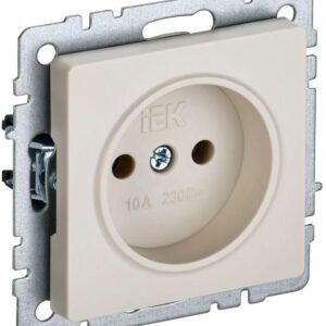 Розетка BRITE РС10-1-0-БрКр 10А без заземл. без защ. шторок беж. IEK BR-R10-10-K10 оптом купить цена