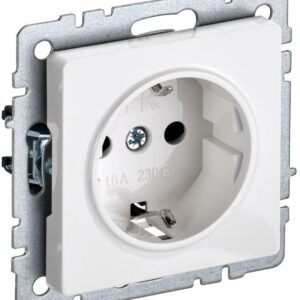 Розетка BRITE РС11-1-0-БрБ 16А с заземл. без защ. шторки бел. IEK BR-R11-16-K01 оптом купить цена