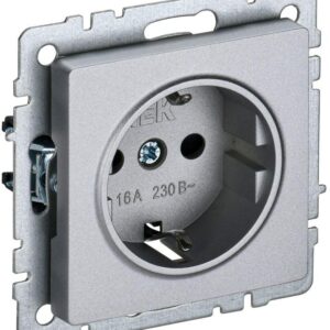 Розетка BRITE РС14-1-0-БрА 16А с заземл. защ. шторки алюм. IEK BR-R14-16-K47 оптом купить цена