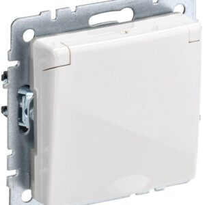 Розетка BRITE РСбш10-3-БрБ 16А IP20 с заземл. защ. шторки с крышкой бел. IEK BR-R16-16-K01 оптом купить цена