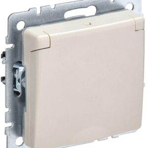 Розетка BRITE РСбш10-3-БрКр 16А IP20 с заземл. защ. шторки с крышкой беж. IEK BR-R16-16-K10 оптом купить цена