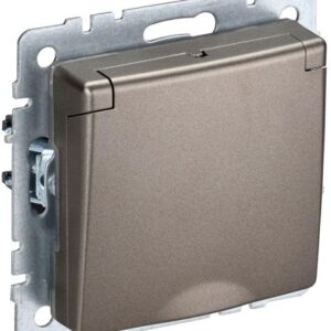 Розетка BRITE РСбш10-3-БрШ 16А IP20 с заземл. защ. шторки с крышкой шампань IEK BR-R16-16-K37 оптом купить цена