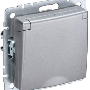 Розетка BRITE РСбш10-3-БрА 16А IP20 с заземл. защ. шторки с крышкой алюм. IEK BR-R16-16-K47 оптом купить цена
