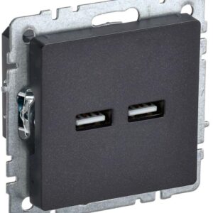 Розетка BRITE USB A+A 3.1А РЮ10-1-БрЧ черн. IEK BR-U21-D31-K02 оптом купить цена