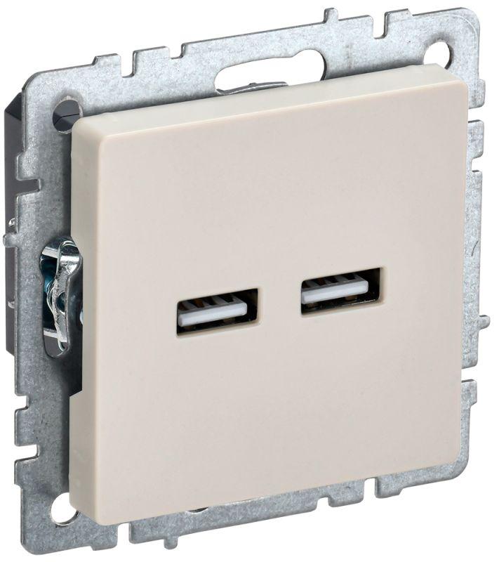 Розетка BRITE USB A+A 3.1А РЮ10-1-БрКр беж. IEK BR-U21-D31-K10 купить оптом выгодно Розетка BRITE USB A+A 3.1А РЮ10-1-БрКр беж. IEK BR-U21-D31-K10 оптом купить цена