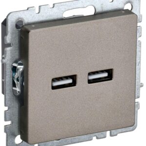 Розетка BRITE USB A+A 3.1А РЮ10-1-БрШ шампань IEK BR-U21-D31-K37 оптом купить цена