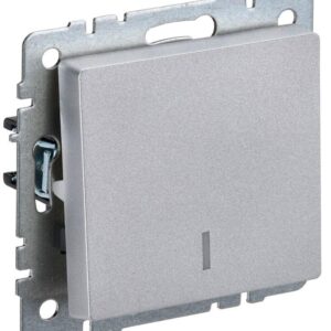 Выключатель 1-кл. СП BRITE ВС10-1-1-БрА 10А с инд. алюм. IEK BR-V10-1-10-K47 оптом купить цена